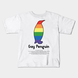Gay Penguin G9b - Can animals be gay series - meme gift t-shirt Kids T-Shirt